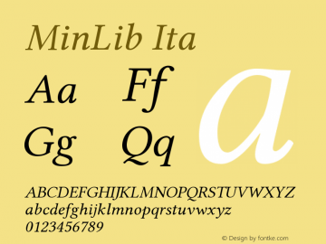 MinLib Ita Version 5.1.6 Font Sample