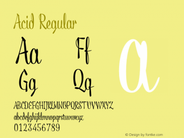 Acid Regular Version 1.000 Font Sample