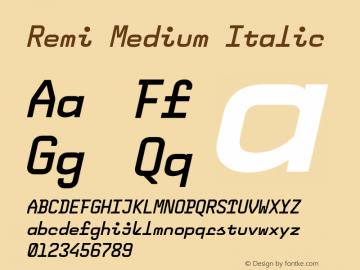 Remi Medium Italic 1.000图片样张