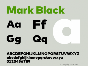 Mark Black Version 5.504; 2013; Build 1 Font Sample