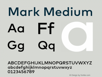 Mark Medium Version 5.504; 2013; Build 1 Font Sample