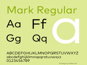 Mark Regular Version 5.504; 2013; Build 1 Font Sample