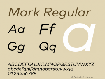 Mark Regular Version 5.504; 2013; Build 1 Font Sample