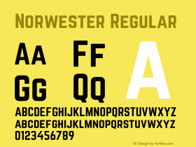 Norwester Regular Version 1.002;PS 001.002;hotconv 1.0.70;makeotf.lib2.5.58329 Font Sample