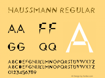 Haussmann Regular Version 1.001 Font Sample