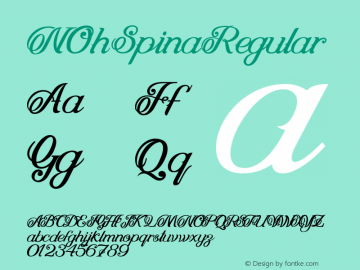 NOh Spina Regular Version 1.000 Font Sample