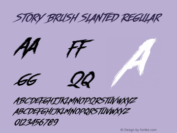 Story Brush Slanted Regular Version 1.000 | Full Version Font Sample