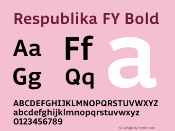 Respublika FY Bold Version 001 Font Sample
