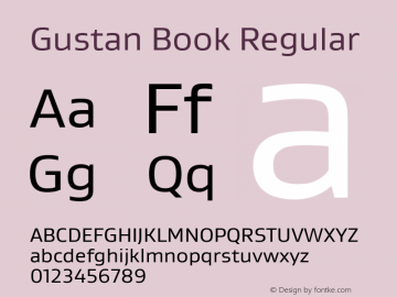 Gustan Book Regular 1.100; ttfautohint (v0.96) -l 8 -r 50 -G 200 -x 14 -w 