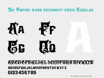 The Empire wars ornament basic Regular Version 1.00 October 14, 2013, initial release Font Sample