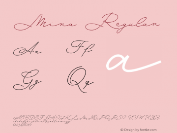 Mina Regular Version 1.000 Font Sample