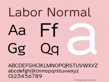 Labor Normal Version 001.000 Font Sample