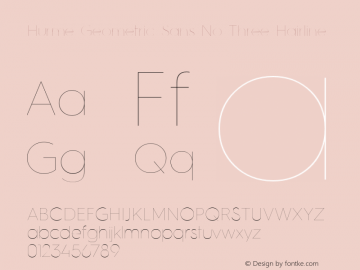 Hurme Geometric Sans No Three Hairline 1.001 Font Sample