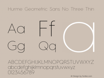 Hurme Geometric Sans No Three Thin 1.001图片样张