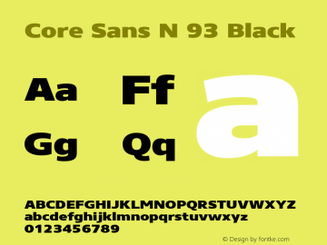 Core Sans N 93 Black Version 3.007图片样张