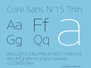 Core Sans N 15 Thin Version 3.007 (wf-r)图片样张