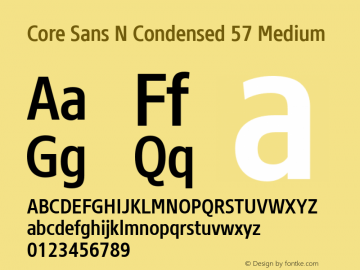 Core Sans N Condensed 57 Medium Version 3.007 (wf-r)图片样张