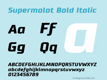 Supermolot Bold Italic Version 1.000图片样张