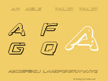 War Eagle 3D Italic Italic Version 001.000 Font Sample