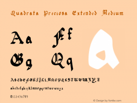 Quadrata Preciosa Extended Medium Version 001.000 Font Sample