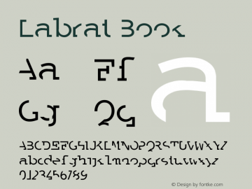 Labrat Book Version 1.0; 2000; initial r Font Sample