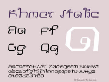 Khmer Italic Version 1.0 Font Sample