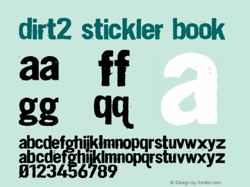Dirt2 Stickler Book Version 1.1 July 22, 2012 Di Font Sample