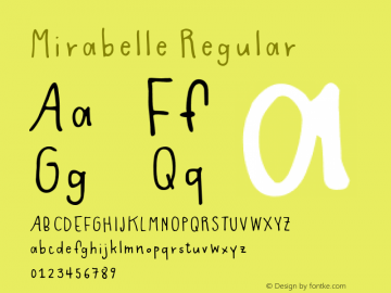 Mirabelle Regular Version 1.000 Font Sample
