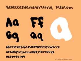 RebeccasHandwriting Medium Version 001.000 Font Sample