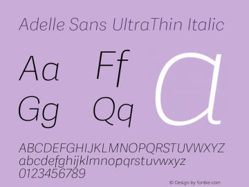 Adelle Sans UltraThin Italic Version 1.000图片样张