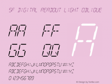 SF Digital Readout Light Oblique ver 2.0; 2000. Freeware for non-commercial use.图片样张