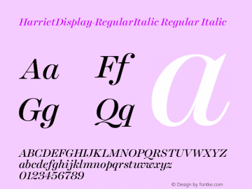 HarrietDisplay-RegularItalic Regular Italic 1.005图片样张
