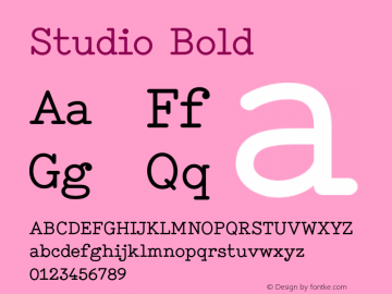 Studio Bold Version 1.000 Font Sample
