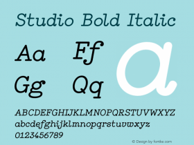 Studio Bold Italic Version 1.000 Font Sample