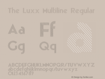 The Luxx Multiline Regular Version 2.010;PS 002.010;hotconv 1.0.70;makeotf.lib2.5.58329 DEVELOPMENT;com.myfonts.resistenza.theluxx.multiline.wfkit2.42Dd Font Sample