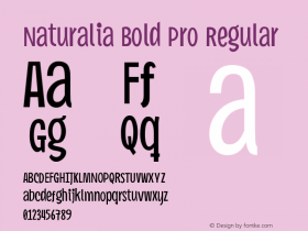 Naturalia Bold Pro Regular Version 1.001 Font Sample
