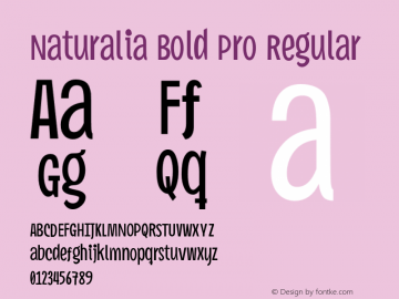 Naturalia Bold Pro Regular Version 1.001图片样张