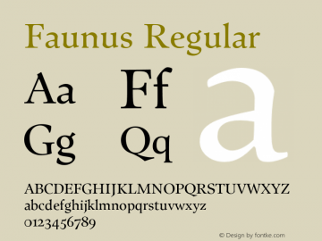 Faunus Regular Version 1.000;PS 001.001;hotconv 1.0.56 Font Sample