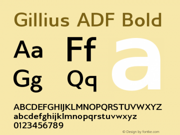 Gillius ADF Bold Version 1.009 Font Sample