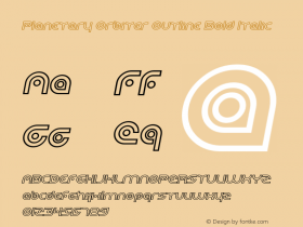 Planetary Orbiter Outline Bold Italic 1.0 Font Sample