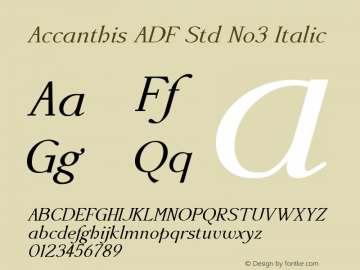 Accanthis ADF Std No3 Italic Version 1.008图片样张