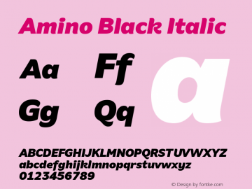 Amino Black Italic Version 2.01 : 2013;com.myfonts.cadson-demak.amino.black-italic.wfkit2.41JX图片样张