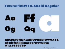 FuturaPlusW10-XBold Regular Version 1.00图片样张