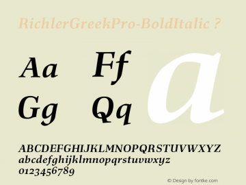 RichlerGreekPro-BoldItalic ? Version 2.000; ttfautohint (v0.93) -l 8 -r 50 -G 200 -x 14 -w 