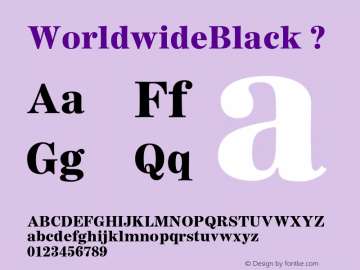 WorldwideBlack ? Version 2.02;com.myfonts.shinn.worldwide.black.wfkit2.Bka Font Sample