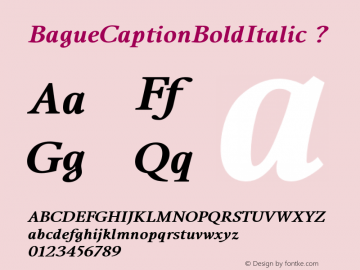 BagueCaptionBoldItalic ? Version 1.000;com.myfonts.eurotypo.bague.caption-bold-italic.wfkit2.44Kz图片样张