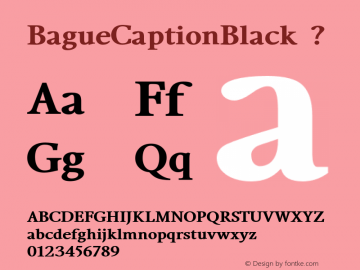 BagueCaptionBlack ? Version 1.000;com.myfonts.eurotypo.bague.caption-black.wfkit2.44Ky Font Sample