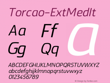 Torcao-ExtMedIt ☞ Version 1.000;com.myfonts.insigne.torcao.ext-medium-italic.wfkit2.44Ew图片样张