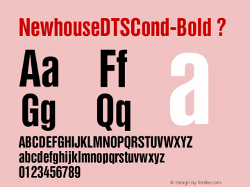 NewhouseDTSCond-Bold ? Version 1.00 CFF OTF. DTP Types Limited Sep 08 2006;com.myfonts.dtptypes.newhouse-dt.super-condensed-bold.wfkit2.2E5i Font Sample