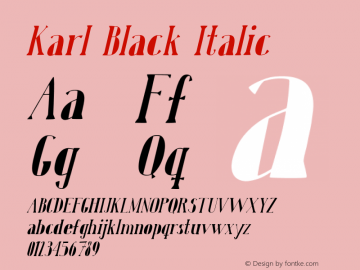 Karl Black Italic Version 1.000;PS 001.001;hotconv 1.0.56图片样张